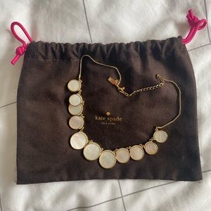 Kate Spade Mother of Pearl Cubic Zirconia Disc Statement Necklace